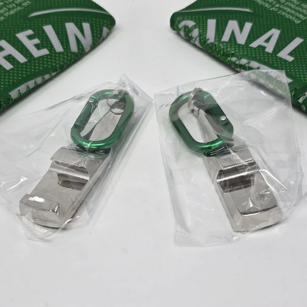 Heineken Logo Pilsner Beer Glasses Set 2 W Koozies & Bottle Opener Keychains‎
